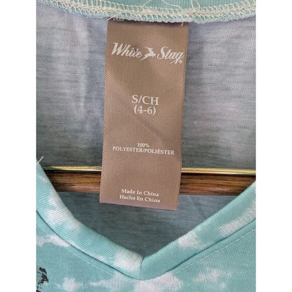 Women's V Neck Top Tee SZ S Cheeta Print Sublimation, , by White Stag,NWT . - Picture 3 of 8